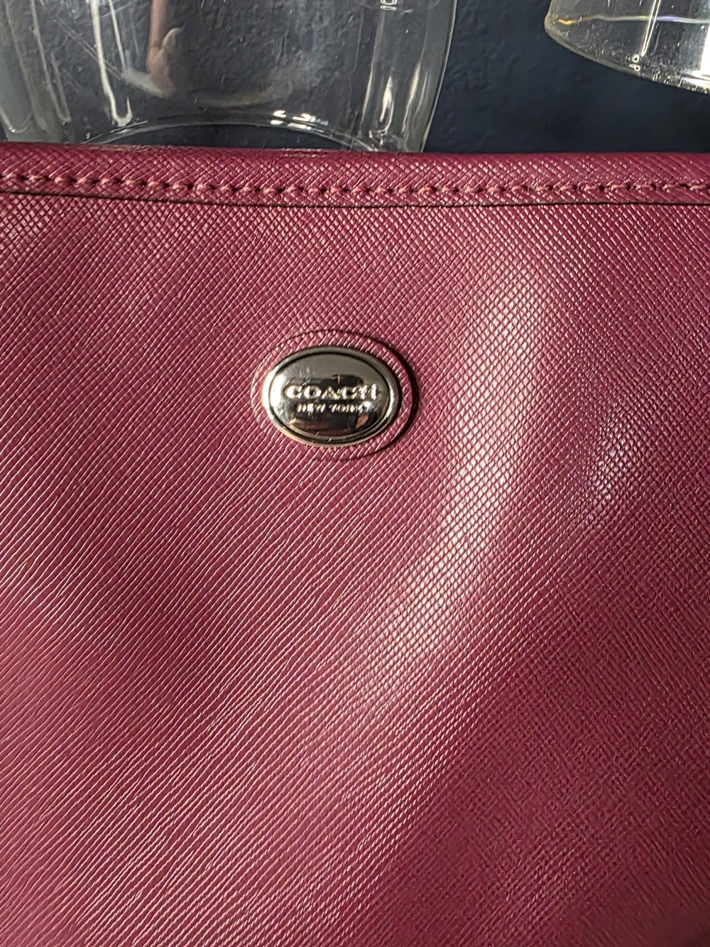 Coach Peyton SaffianoLeather Tote Bag Burgundy - Picture 4 of 11
